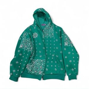 Edikted Green Fleece Bandana Hoodie
